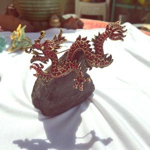 Red dragon Heidi Daus pin